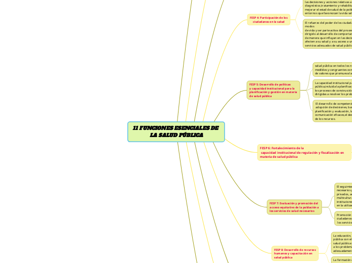 11 FUNCIONES ESENCIALES DE LA SALUD PÚB...- Mapa Mental