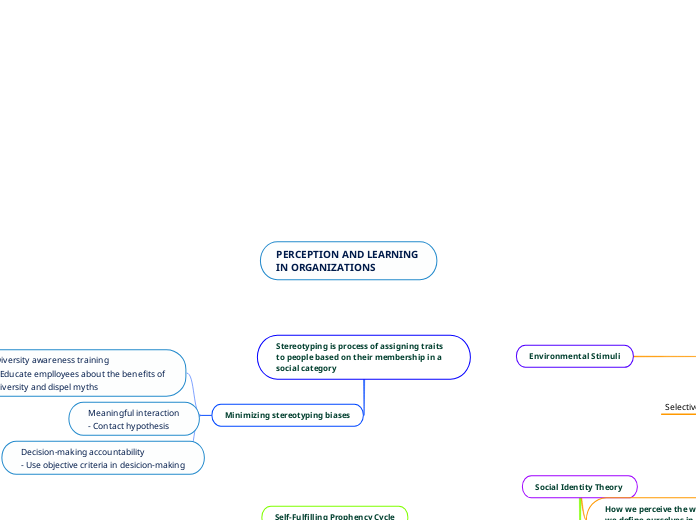 Perception and learning in organizations mind map