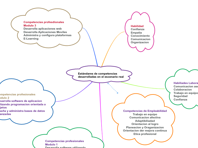 Estándares de competencias desarrolladas e...- Mind Map