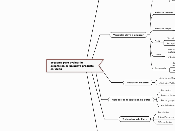 Esquema para evaluar la aceptación de un nuevo producto en China