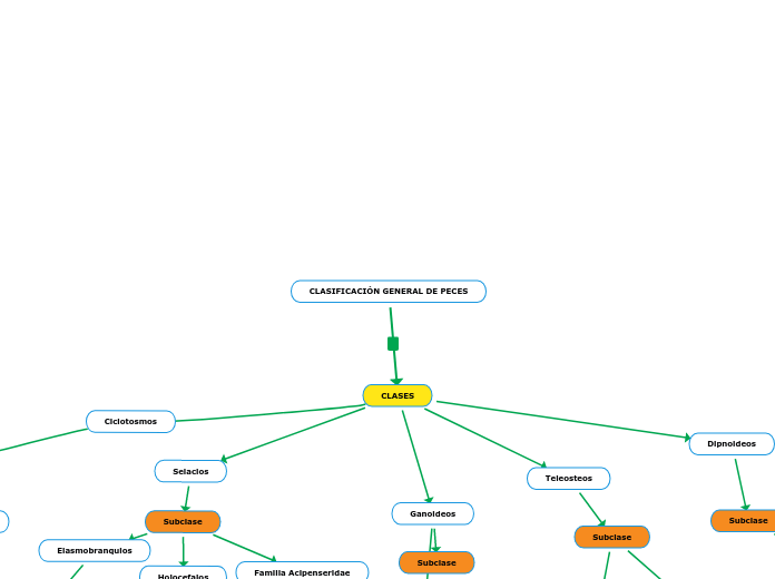CLASIFICACIÓN GENERAL DE PECES - Mapa Mental