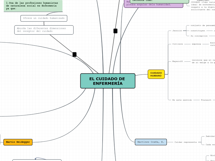 EL CUIDADO DE ENFERMERÍA - Mapa Mental