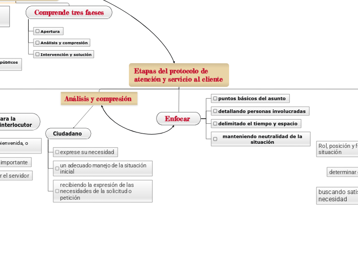 Etapas del protocolo de atención y serv...- Mapa Mental