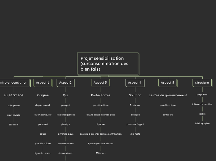 Projet sensibilisation (surconsommati...- Carte Mentale
