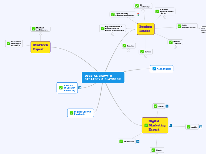 DIGITAL GROWTH STRATEGY &amp; PLAYBOOK
 - Mind Map