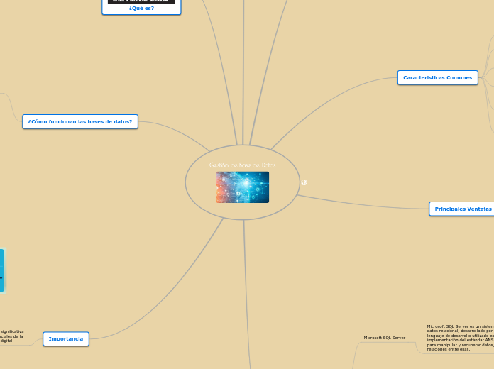 Gestión de Base de Datos - Mapa Mental