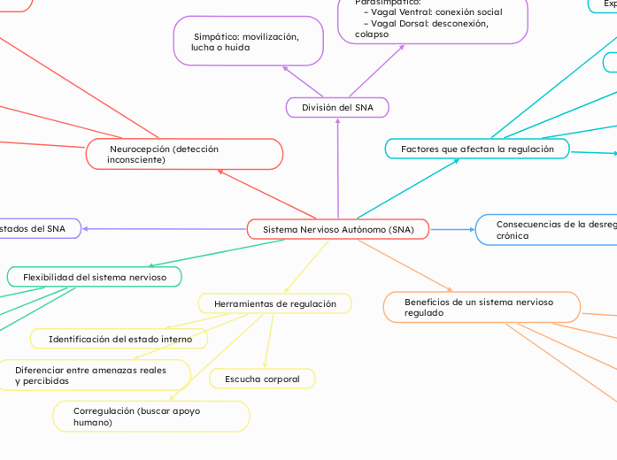 Sistema Nervioso Autónomo (SNA) - Mapa Mental