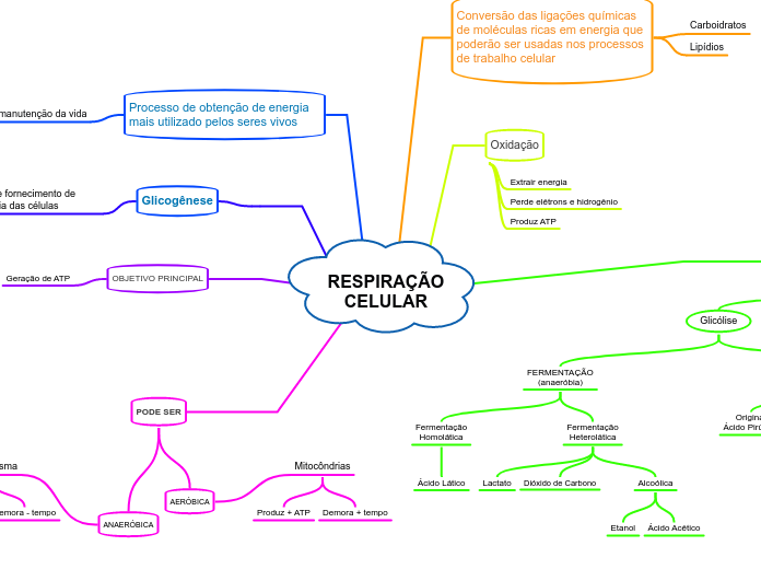 RESPIRAÇÃO
CELULAR - Mapa Mental