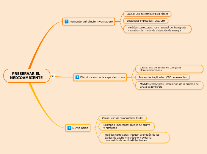   PRESERVAR EL
MEDIOAMBIENTE  - Mapa Mental