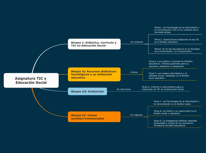 Asignatura TIC y Educación Social - Mapa Mental