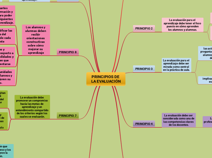 PRINCIPIOS DE LA EVALUACIÓN - Mind Map