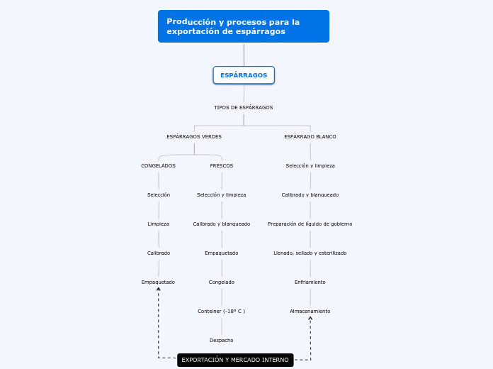 Producción y procesos para la exportaci...- Mapa Mental