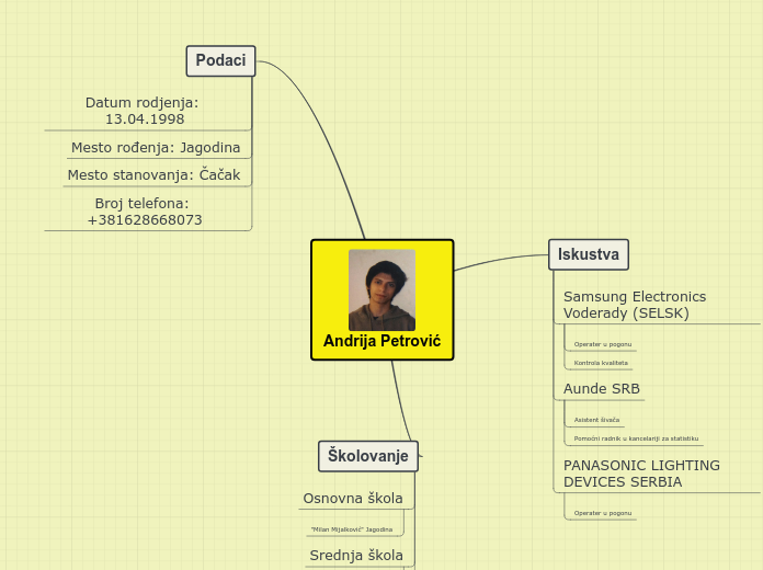 Andrija Petrović - Mind Map