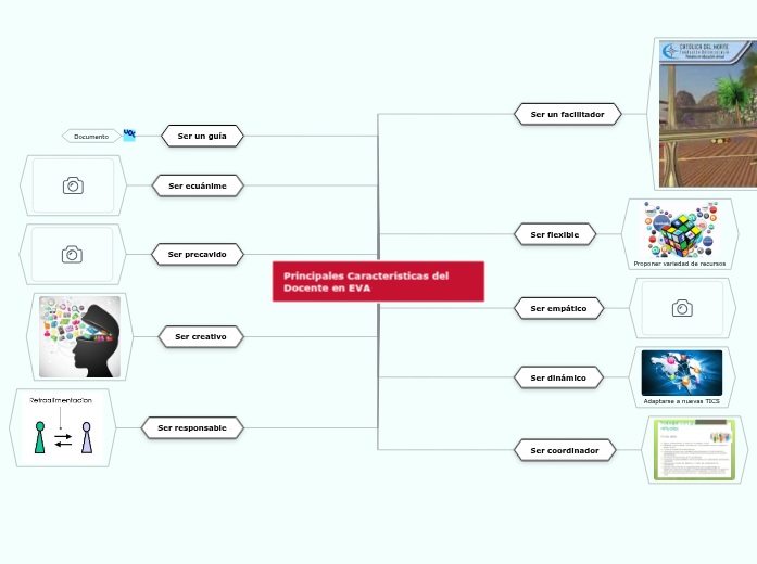 Características del Docente en EVA - Mind Map