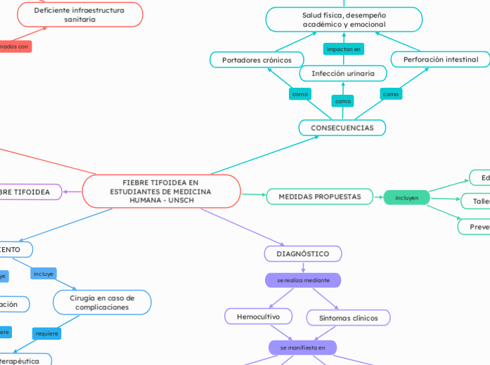 FIEBRE TIFOIDEA EN ESTUDIANTES DE MEDIC...- Mapa Mental