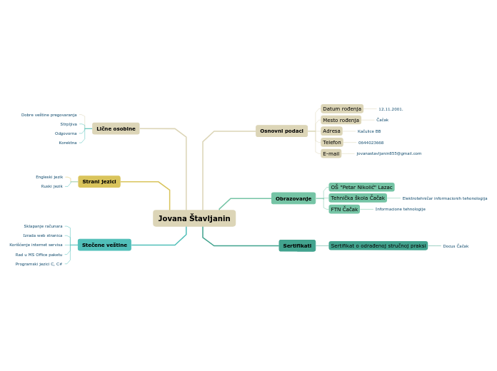 Jovana Štavljanin - Mind Map