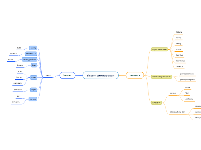 sistem pernapasan - Mind Map