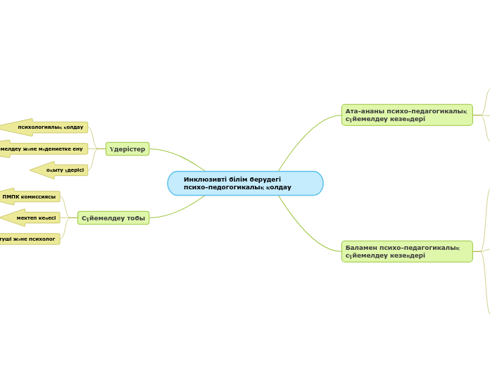 Инклюзивті білім берудегі психо-педогогика...- Mind Map