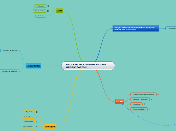PROCESO DE CONTROL EN UNA ORGANIZACION - Mapa Mental