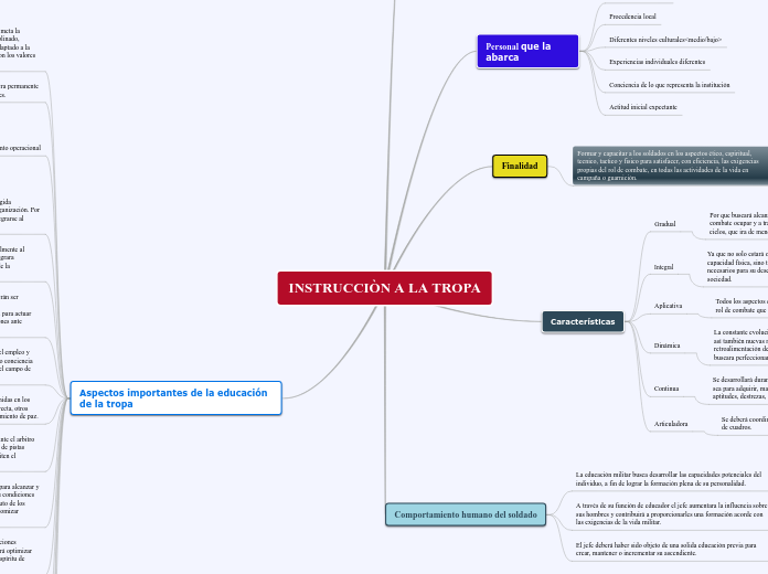 INSTRUCCIÒN A LA TROPA - Mapa Mental
