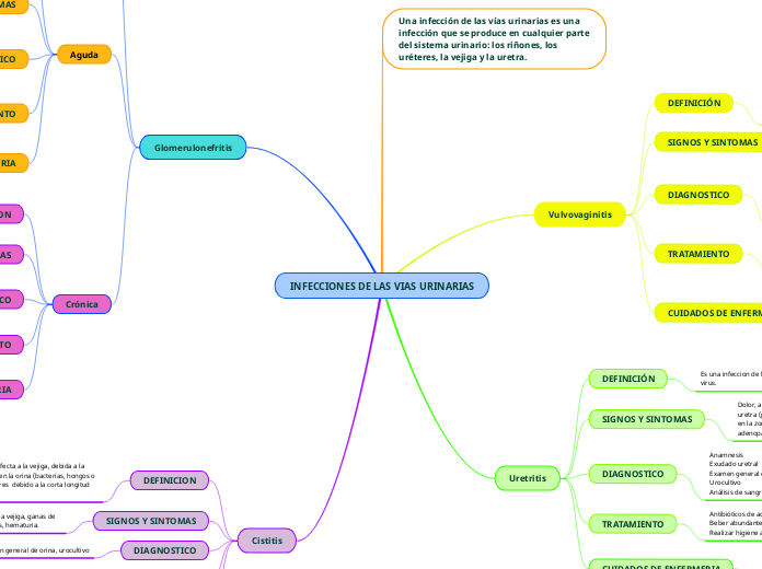 INFECCIONES DE LAS VIAS URINARIAS - Mapa Mental