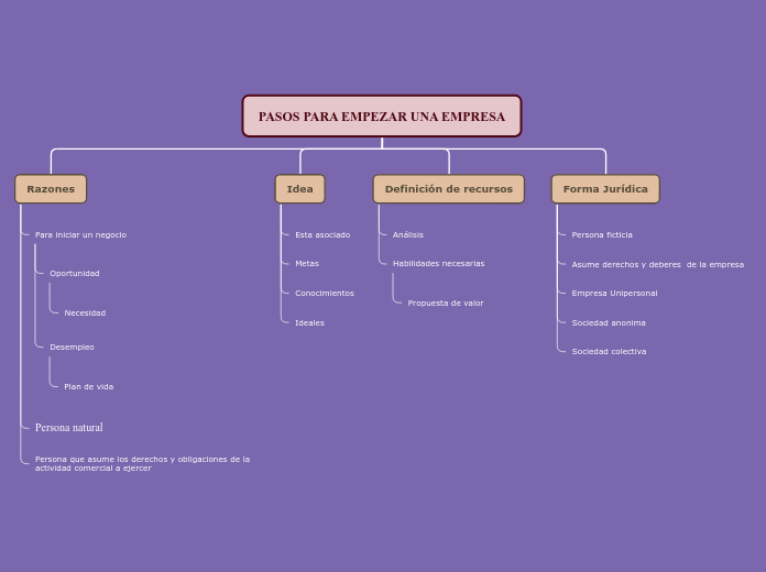 PASOS PARA EMPEZAR UNA EMPRESA - Mapa Mental