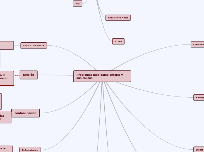 Problemas medioambientales y sus causas - Mapa Mental