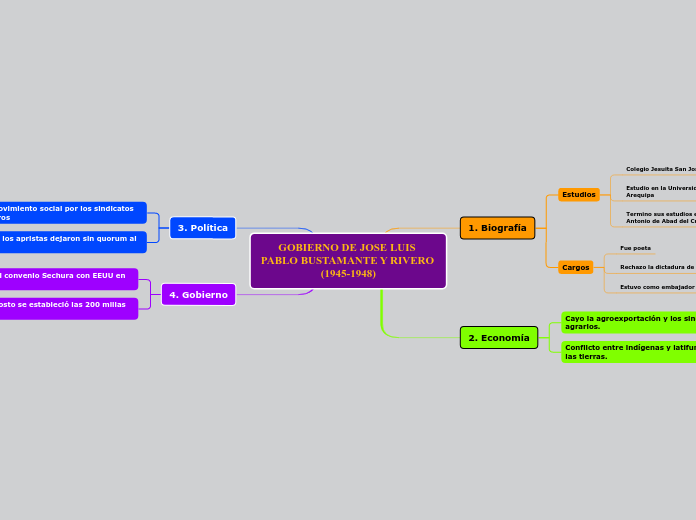 GOBIERNO DE JOSE LUIS PABLO BUSTAMANTE ...- Mapa Mental
