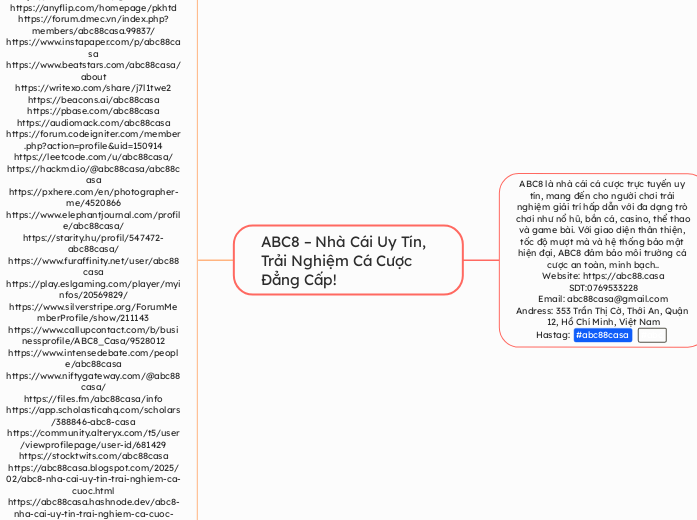 ABC8 – Nhà Cái Uy Tín, Trải Nghiệm Cá C...- Mapa Mental