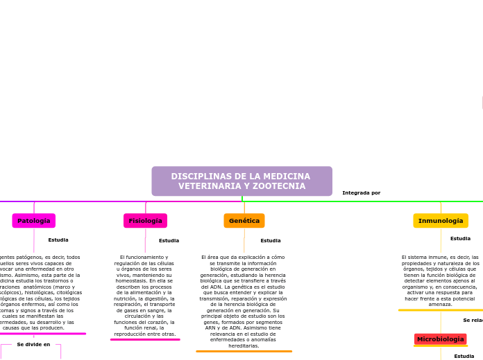 DISCIPLINAS DE LA MEDICINA VETERINARIA ...- Mapa Mental