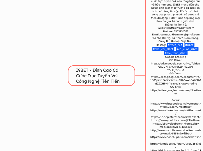 I9BET - Đỉnh Cao Cá Cược Trực Tuyến Với Côn...- Mindmap