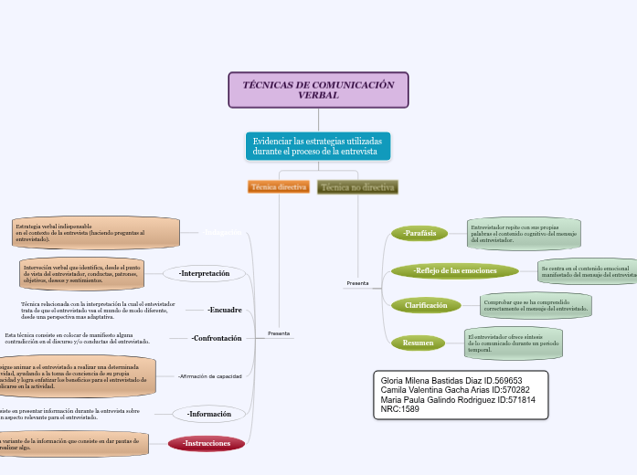 TÉCNICAS DE COMUNICACIÓN VERBAL - Mapa Mental
