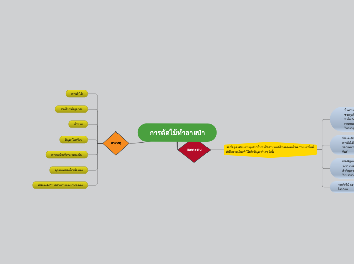 การตัดไม้ทำลายป่า - Mind Map
