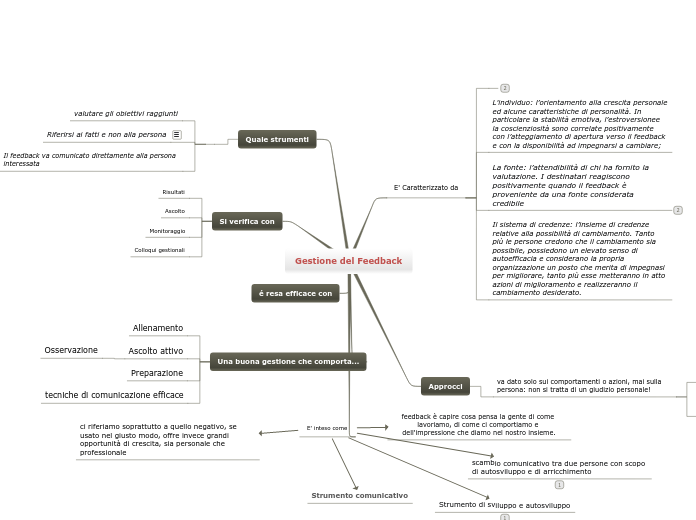 Gestione del Feedback - Mappa Mentale