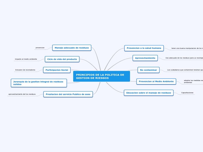 PRINCIPIOS DE LA POLITICA DE GESTION DE...- Mapa Mental