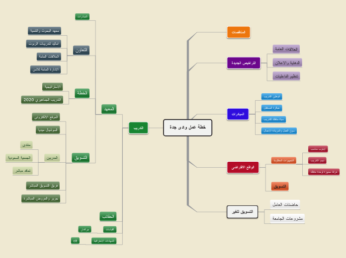 خطة عمل وادى جدة - Mind Map