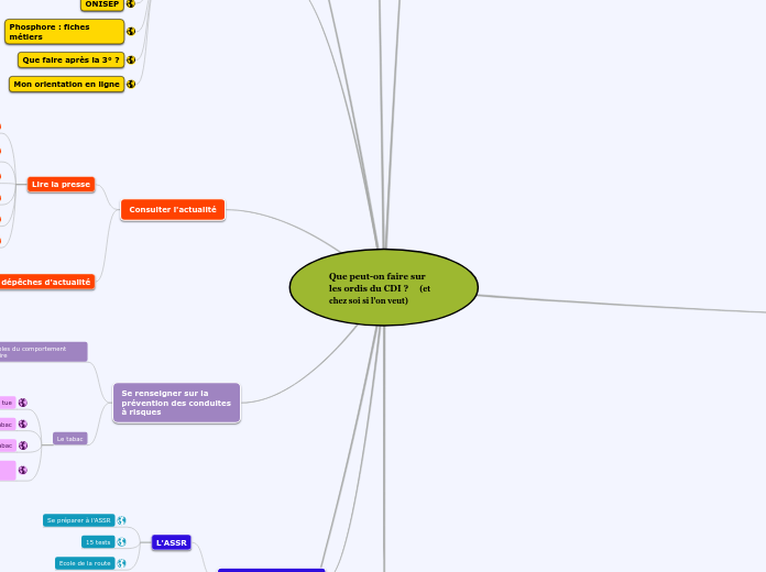 Que faire au CDI - Carte Mentale