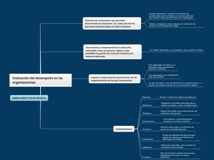 Evaluación del desempeño en las organizaci...- Mind Map