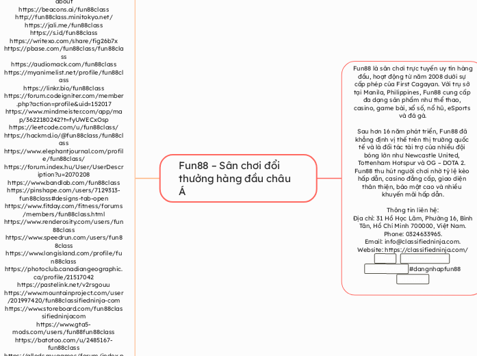 Fun88 – Sân chơi đổi thưởng hàng đầu châu Á - Mindmap