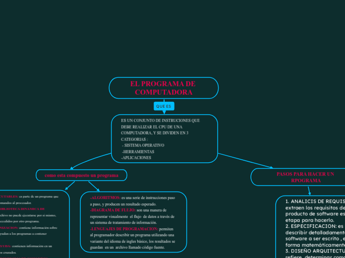 EL PROGRAMA DE COMPUTADORA - Mapa Mental