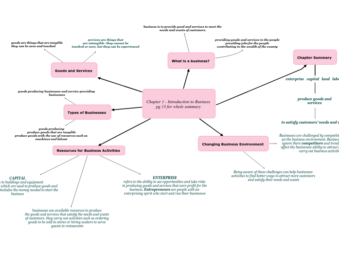 Chapter 1 - Introduction to Business pg 13...- Mind Map