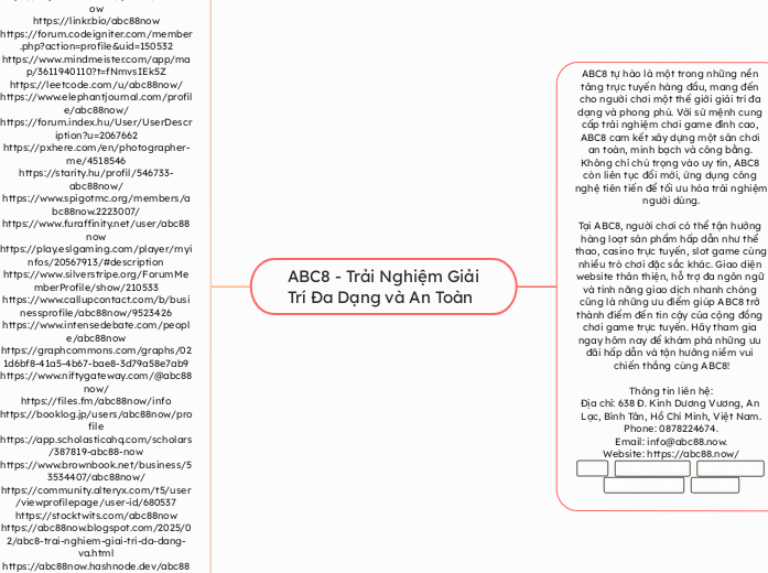 ABC8 - Trải Nghiệm Giải Trí Đa Dạng và An T...- Mindmap