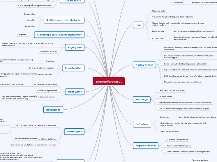 Immunforsvaret Minn Mapa Mental