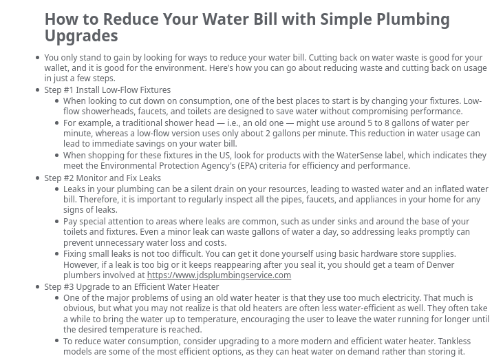 How to Reduce Your Water Bill with Simple P...- Outline