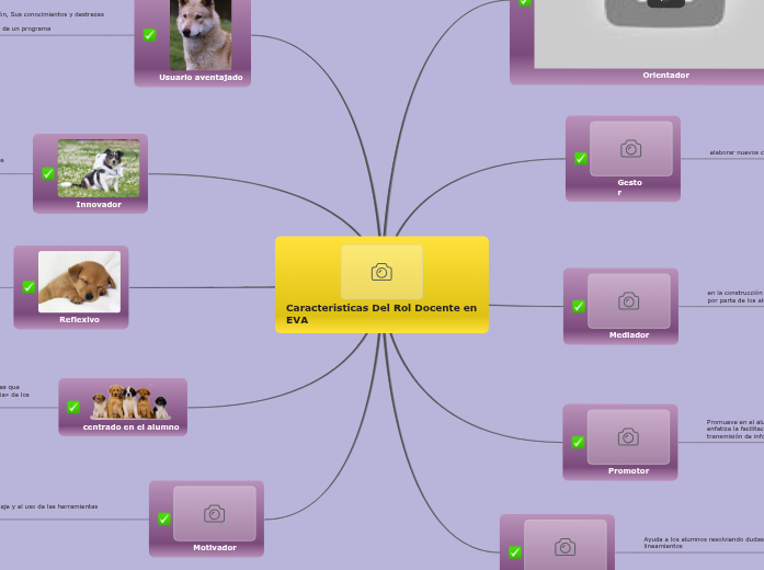 Caracteristicas Del Rol Docente en EVA - Mind Map