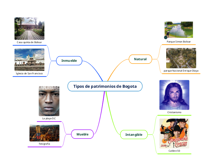 Tipos de patrimonios de Bogota - Mapa Mental