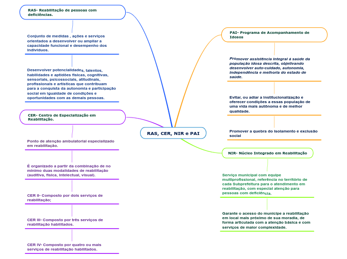 RAS, CER, NIR e PAI - Mapa Mental