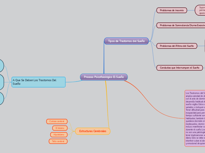 Proceso Psicofisiológico El Sueño - Mapa Mental