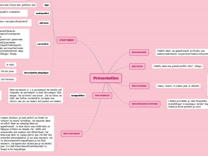 Présentation - Carte Mentale