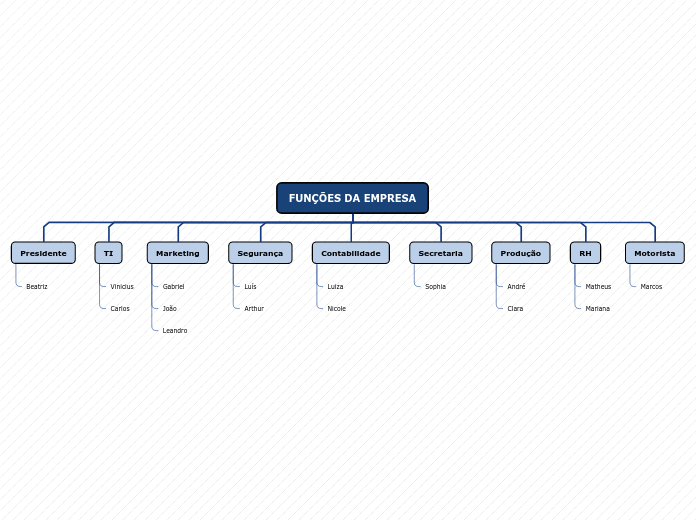 FUNÇÕES DA EMPRESA - Mapa Mental